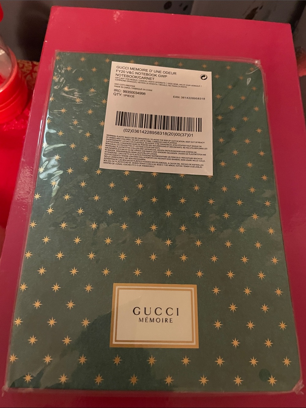 Gucci Mémoire Green and Gold Star Hardcover Notebook
